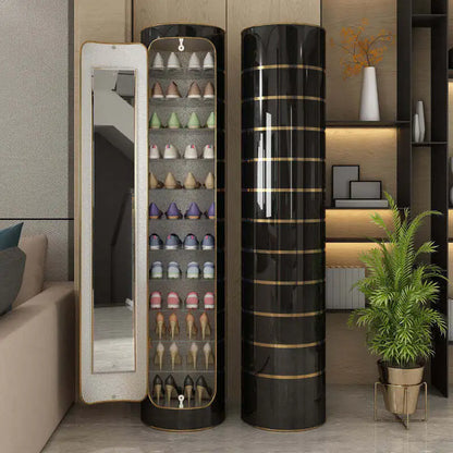 👟✨ Rotating Shoe Cabinet with Mirror & Deodorizer – Large-Capacity & Hygienic!