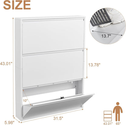 LUCYPAL Modern Metal Shoe Organizer - Wall-Mounted
