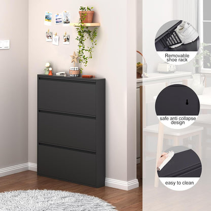 LUCYPAL Modern Metal Shoe Organizer - Wall-Mounted