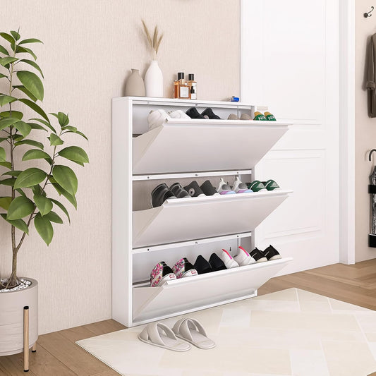 LUCYPAL Modern Metal Shoe Organizer - Wall-Mounted