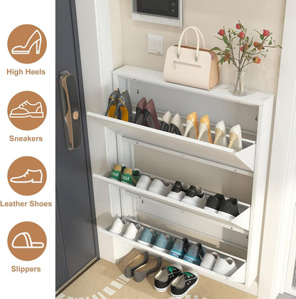 LUCYPAL Modern Metal Shoe Organizer - Wall-Mounted