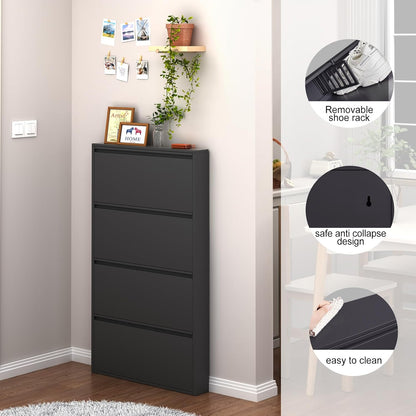 LUCYPAL Modern Metal Shoe Organizer - Wall-Mounted