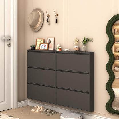 LUCYPAL Modern Metal Shoe Organizer - Wall-Mounted