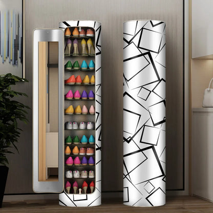 👟✨ Rotating Shoe Cabinet with Mirror & Deodorizer – Large-Capacity & Hygienic!