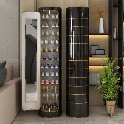 👟✨ Rotating Shoe Cabinet with Mirror & Deodorizer – Large-Capacity & Hygienic!