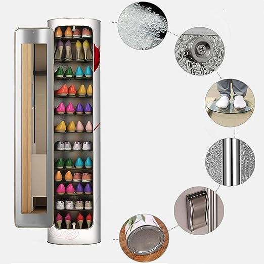👟✨ Rotating Shoe Cabinet with Mirror & Deodorizer – Large-Capacity & Hygienic!