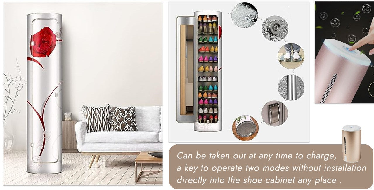 👟✨ Rotating Shoe Cabinet with Mirror & Deodorizer – Large-Capacity & Hygienic!